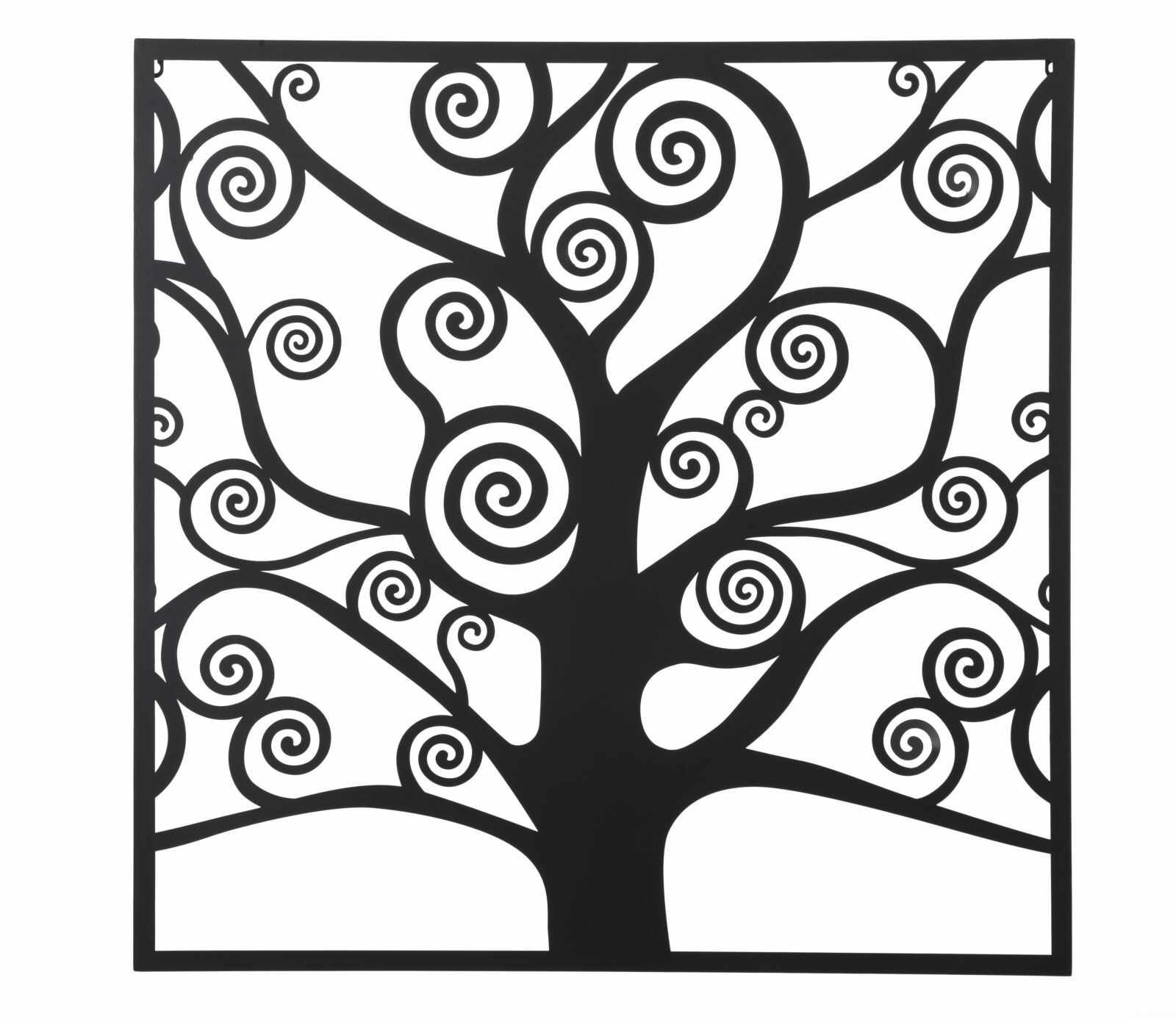 Decoratiune metalica de perete, Tree of Life Small Negru, l90xA2,2xH90 cm
