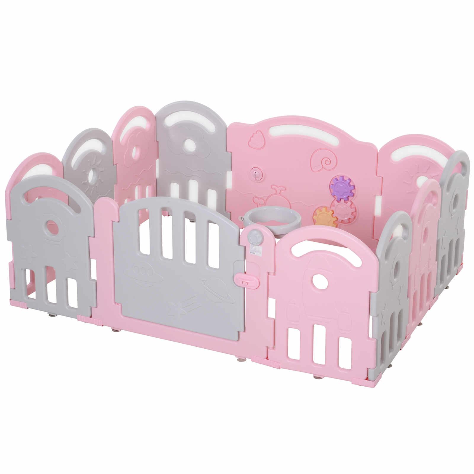 HomCom gard pentru copii 6-36 luni, 162x122x 63 cm roz | AOSOM RO