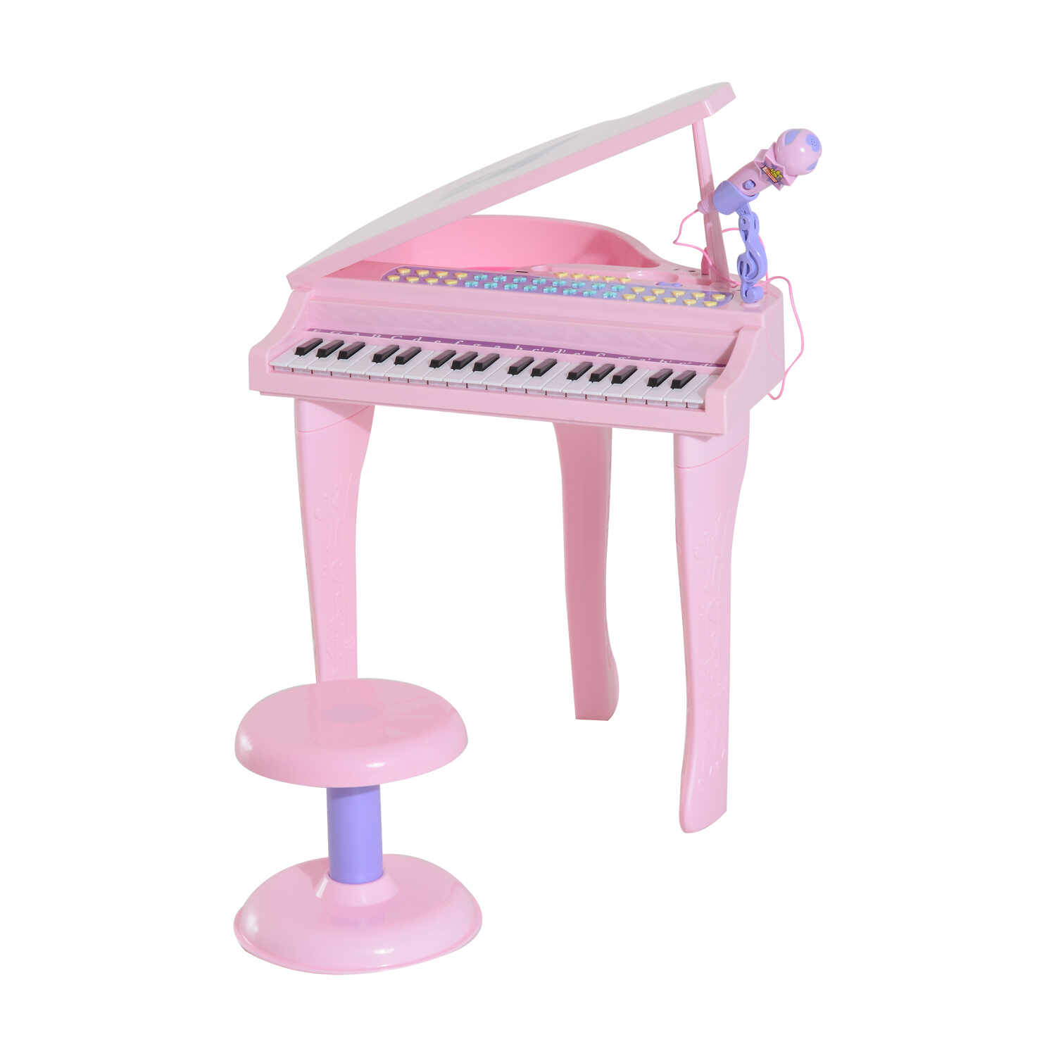 HomCom mini pian, jucarie pentru copii, 48×39×69 cm, roz | AOSOM RO