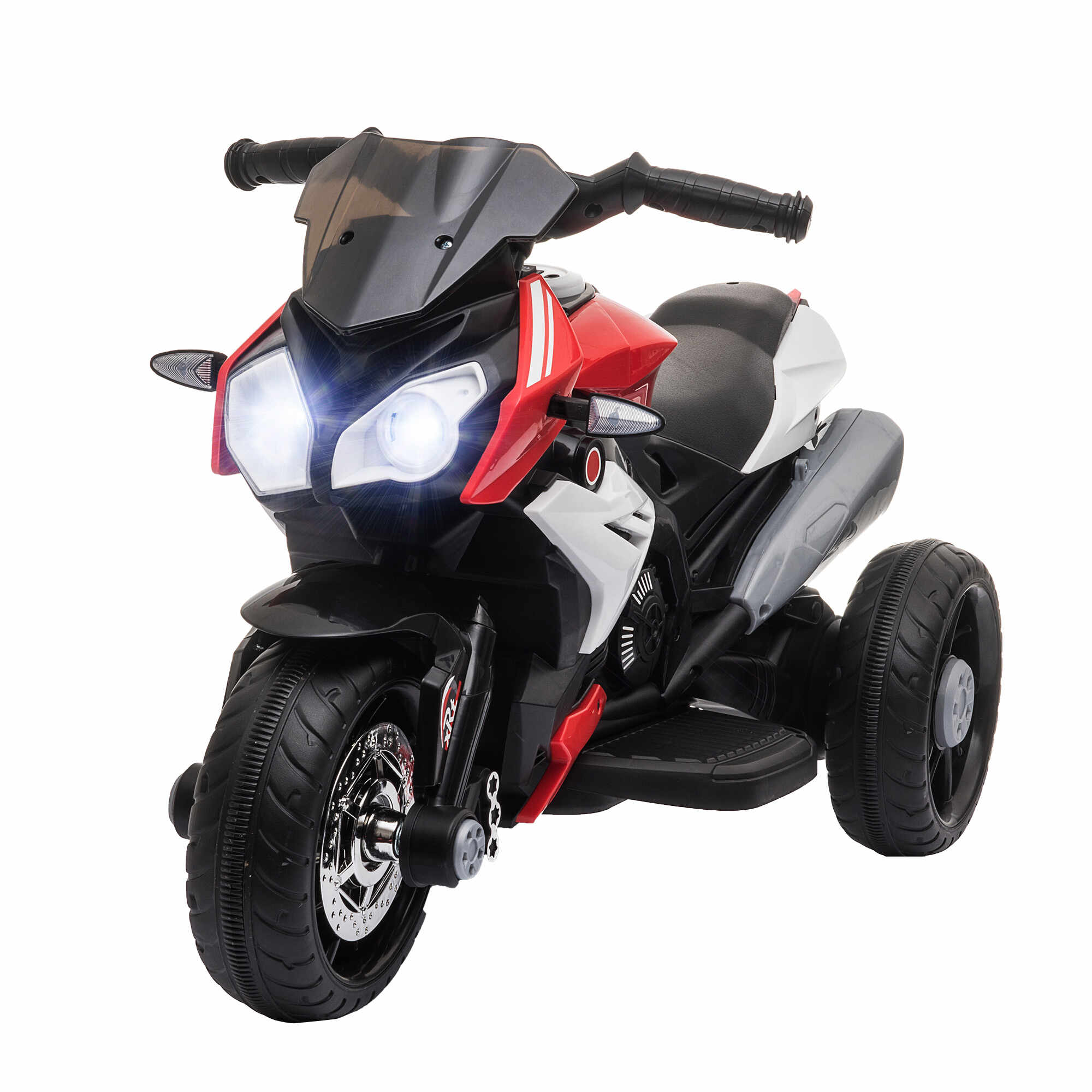 HOMCOM Motocicleta Electrica Copii 3-5 Ani cu Lumini Muzica Baterie 6V Negru Rosu