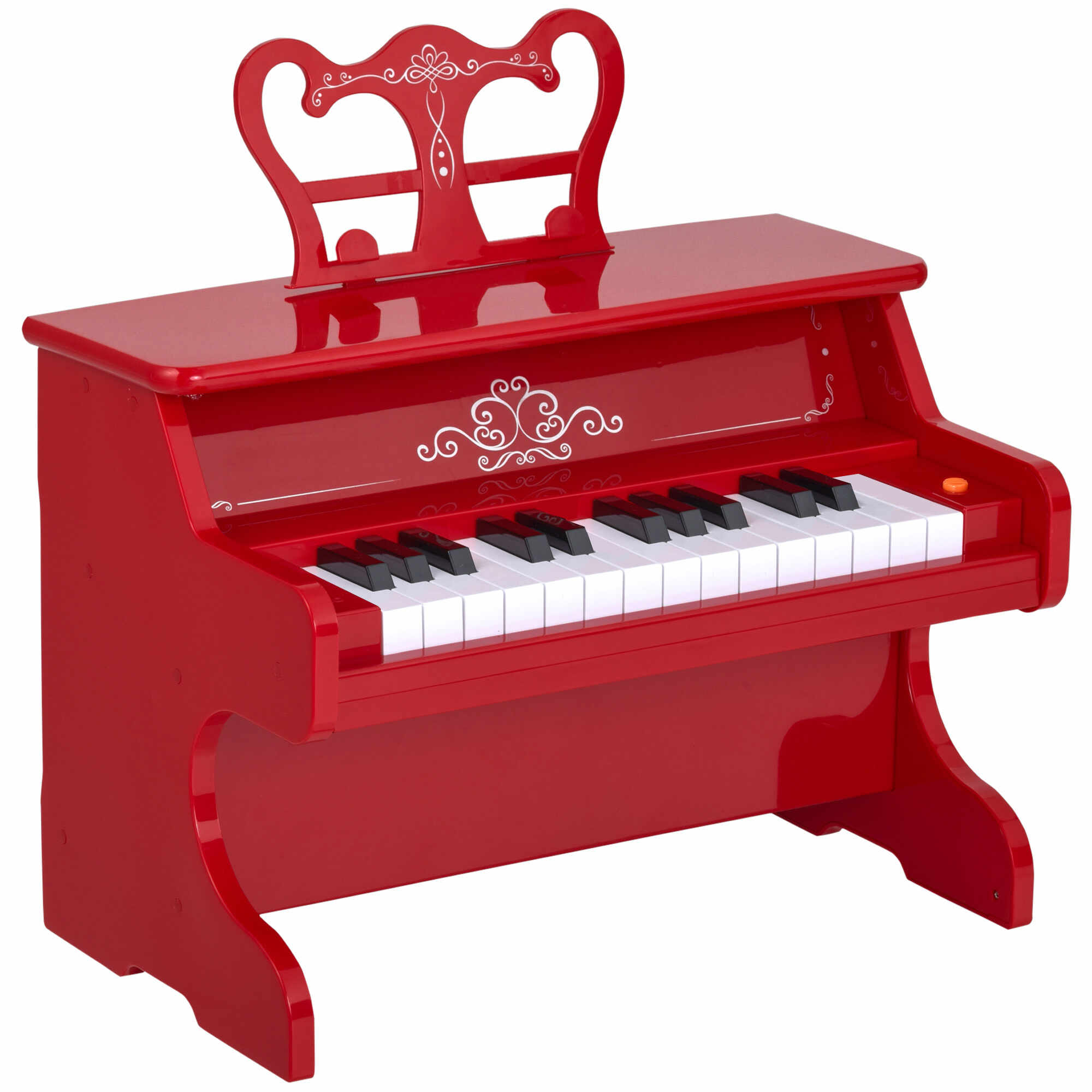 HomCom pian rosu pentru copii 3-6 ani, 25 taste din ABS | AOSOM RO