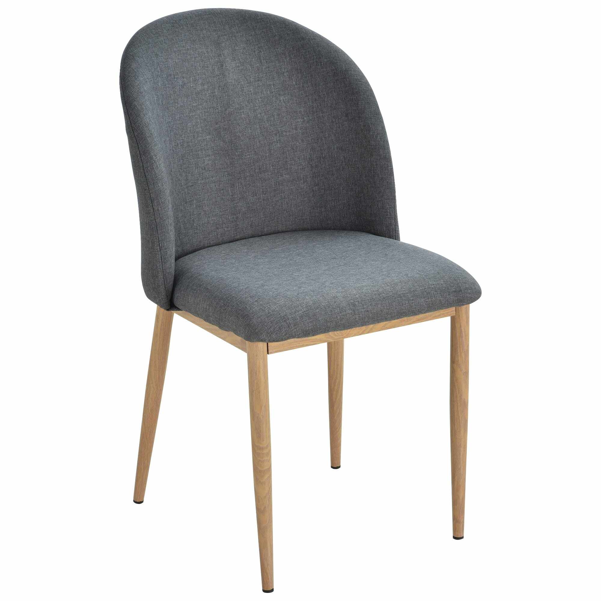 HomCom set 2 scaune captusite, 50x58x85 cm, gri | AOSOM RO