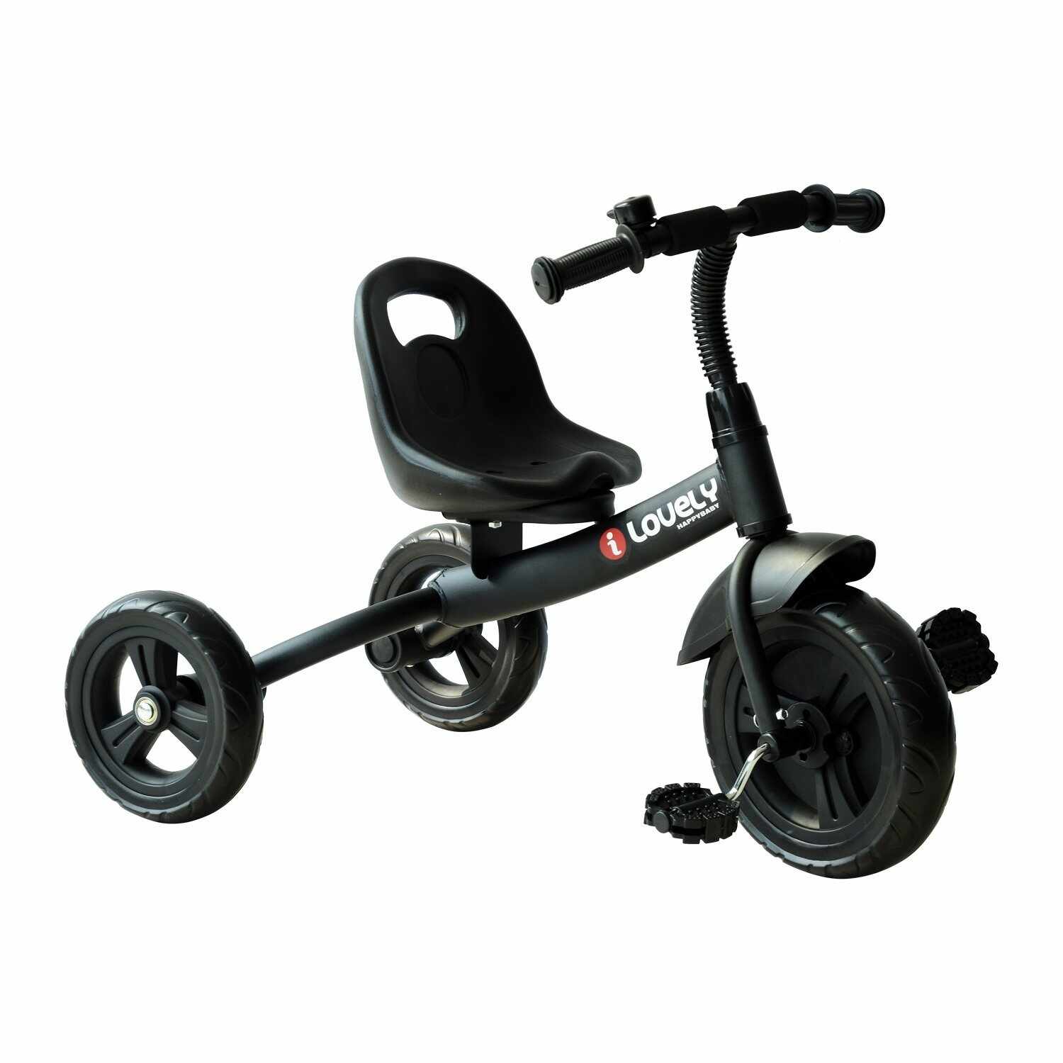 HomCom tricicleta, claxon si roti ajutatoare, 74x49x55cm negru | AOSOM RO