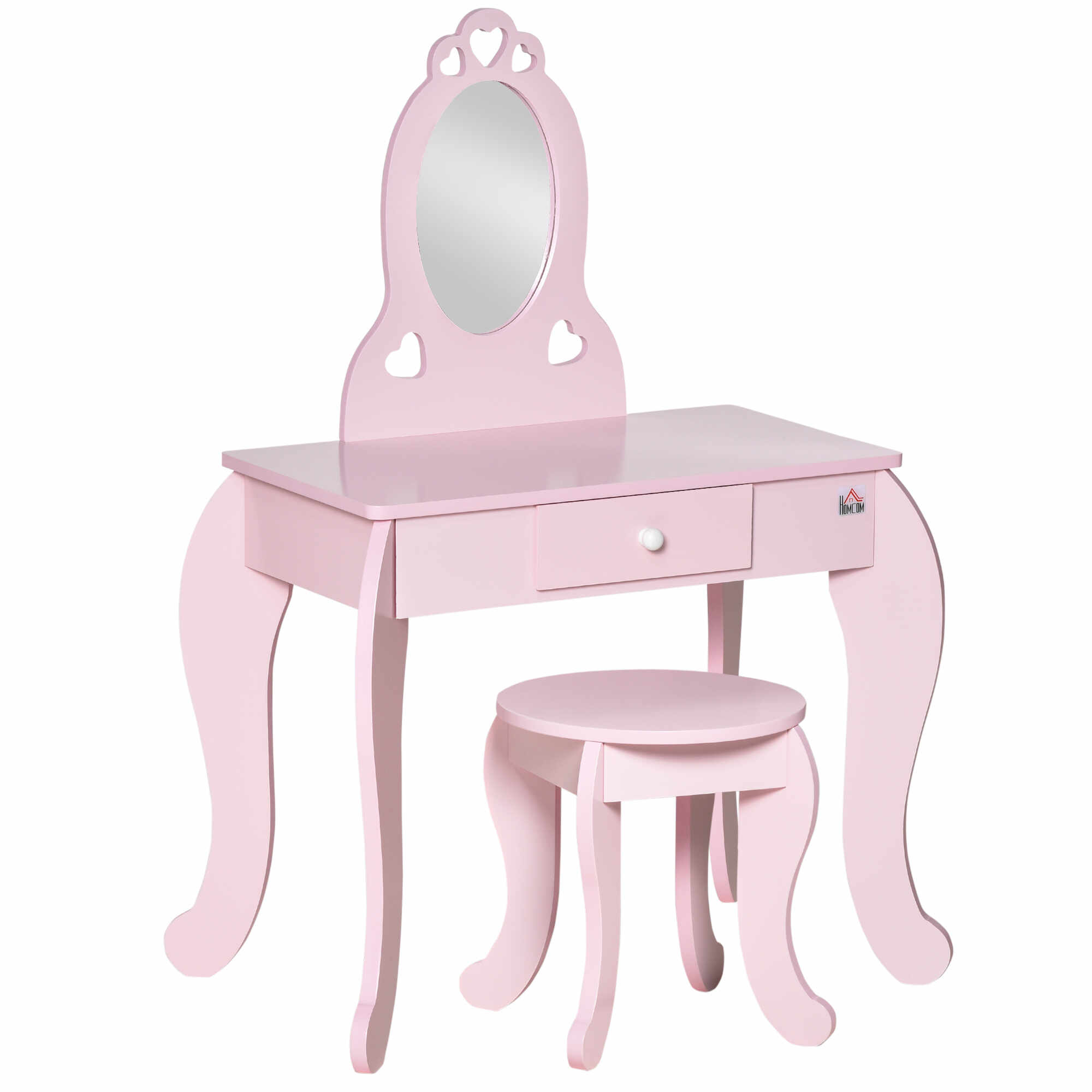 HomCom masa de machiaj, pentru copii, 60x36x88cm, roz | Aosom Ro