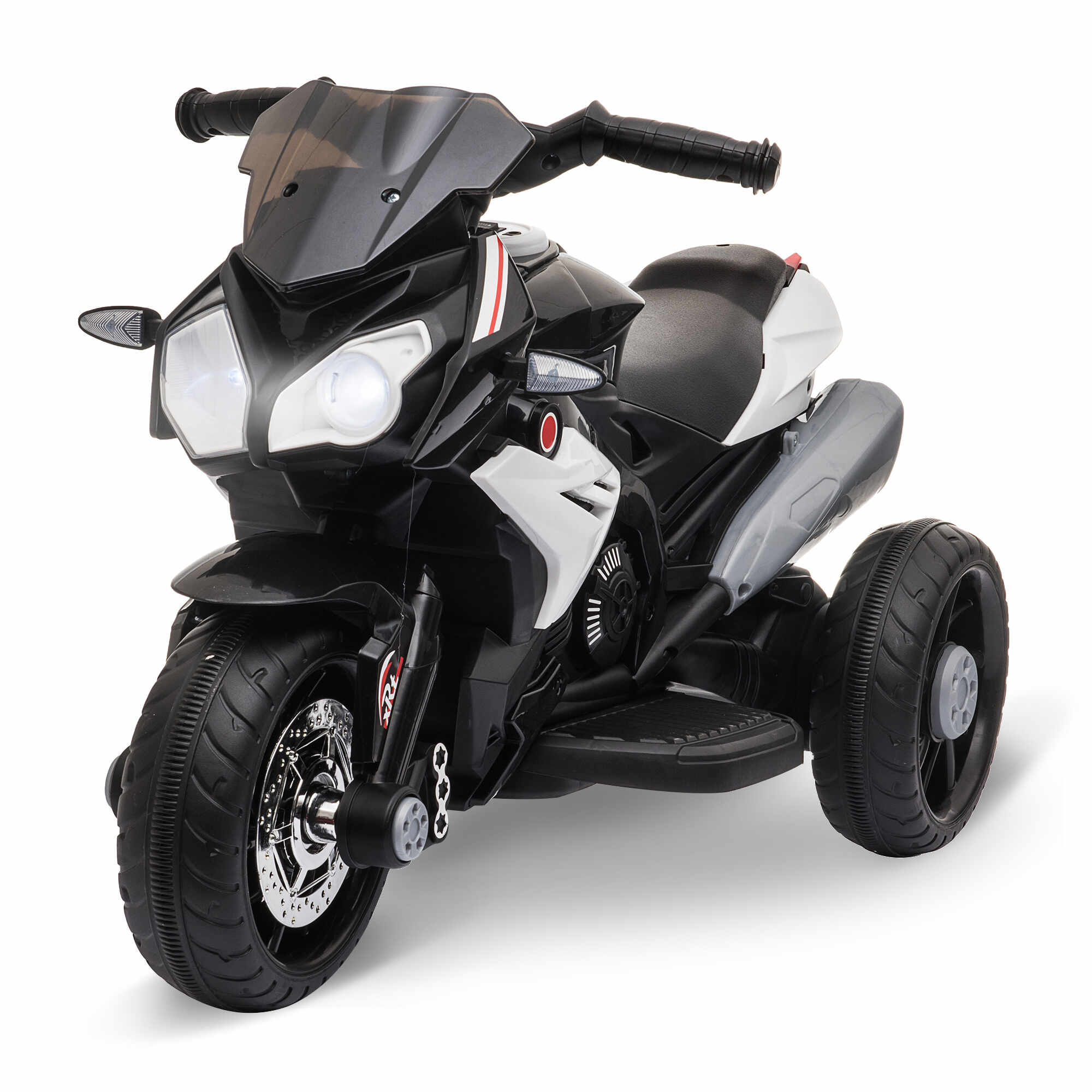 HOMCOM Motocicleta Electrica pentru Copii 3-6 ani Max. 25 kg cu Lumini, Muzica, Baterie 6V si Viteza 3km/h, Neagra
