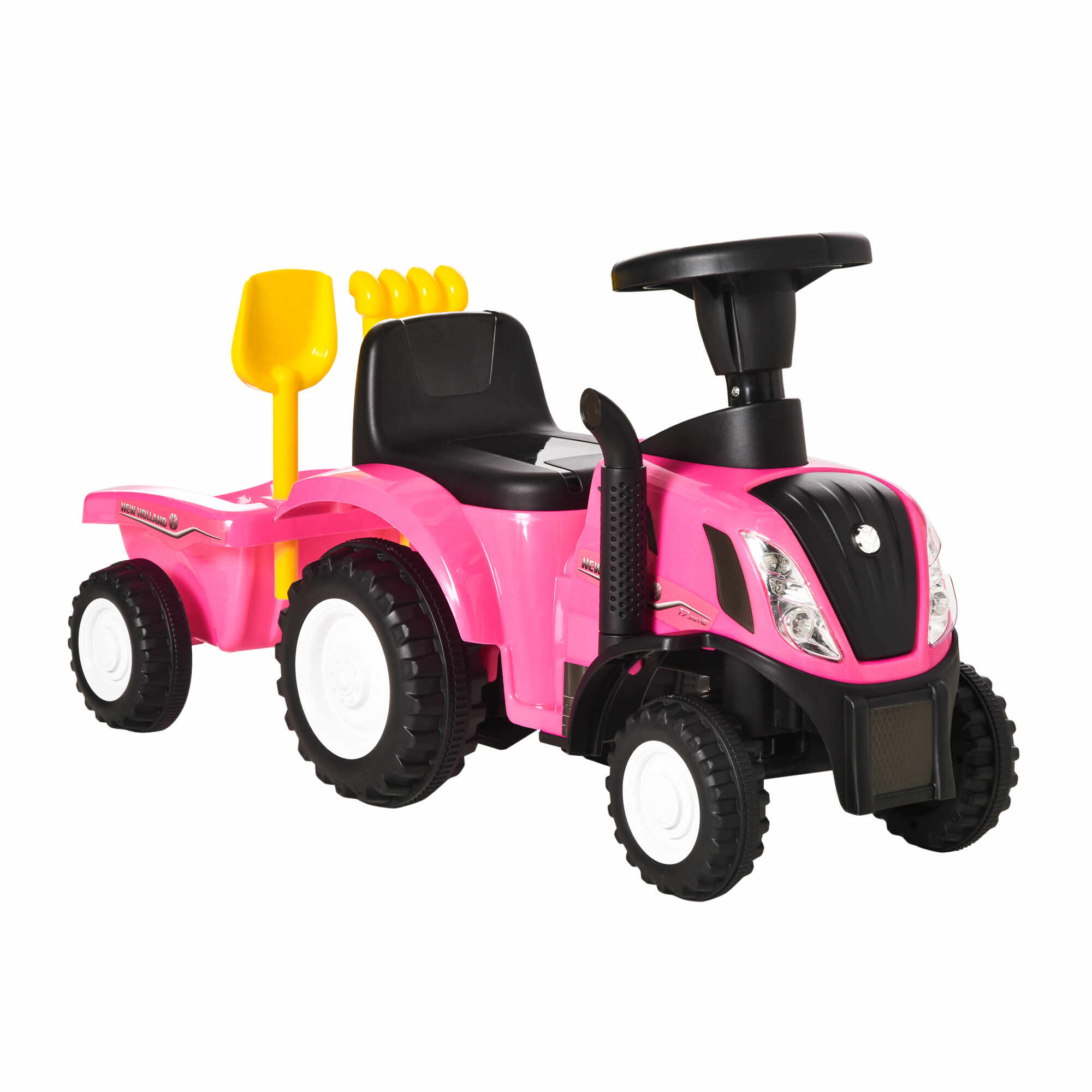 HomCom tractor pentru copii ride-on 91x29x44 cm, roz | AOSOM RO