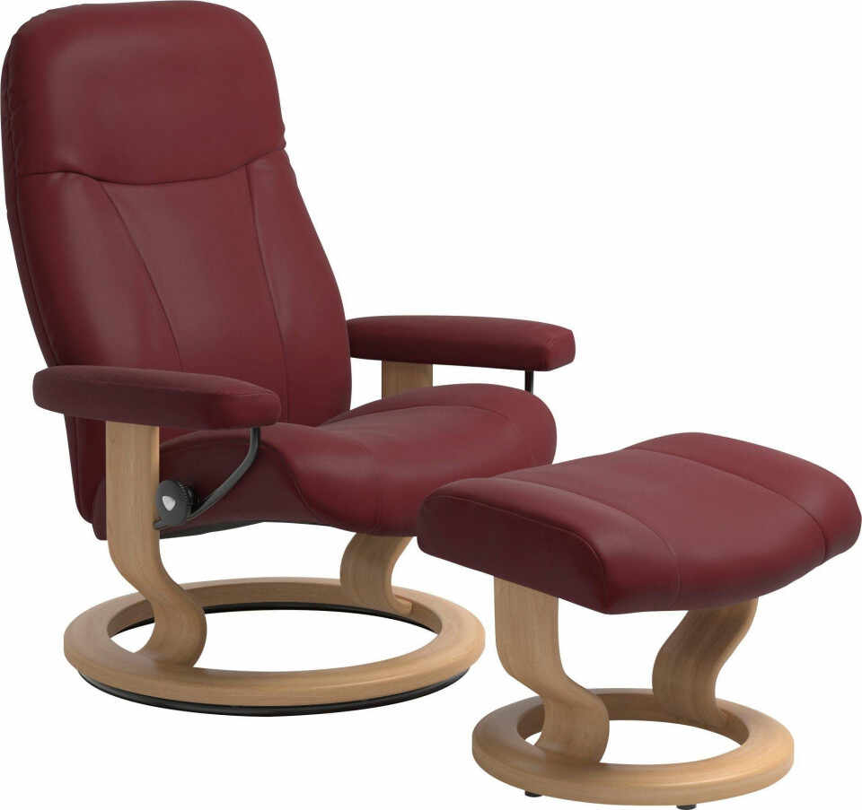 Fotoliu reclinabil cu scaun pentru picioare Garda, bordeaux/maro, 76 x 100 x 71 cm