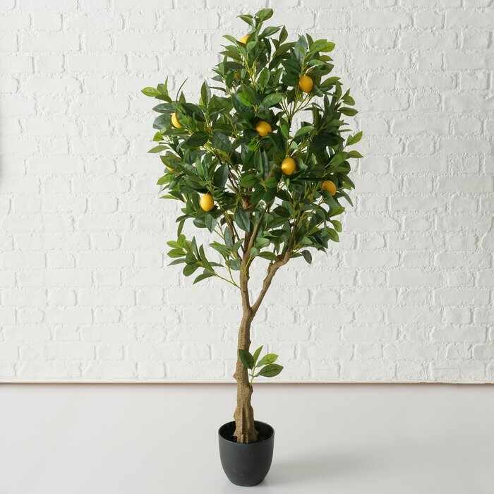 Planta artificiala in ghiveci Lemon Tall Galben / Verde, H146 cm