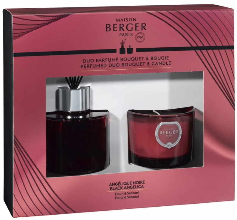 Set Berger Mini Duality Duo Prune Bouquet Parfume 80ml + lumanare parfumata Angelique Noire 80g