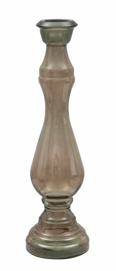 Suport din sticla reciclata pentru lumanare Stone Maro, Ø22xH75 cm