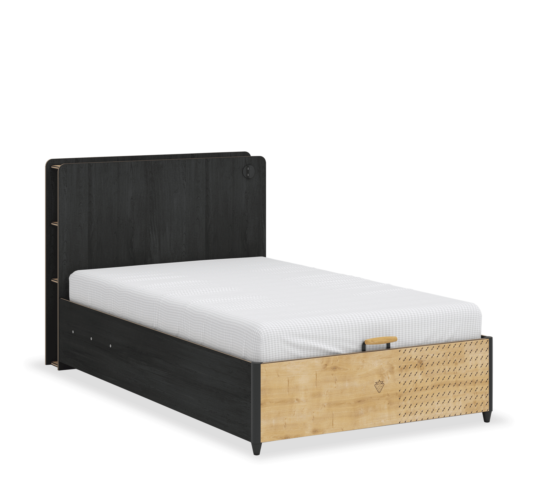 BLACK pat cu lada (120 x 200 cm) 