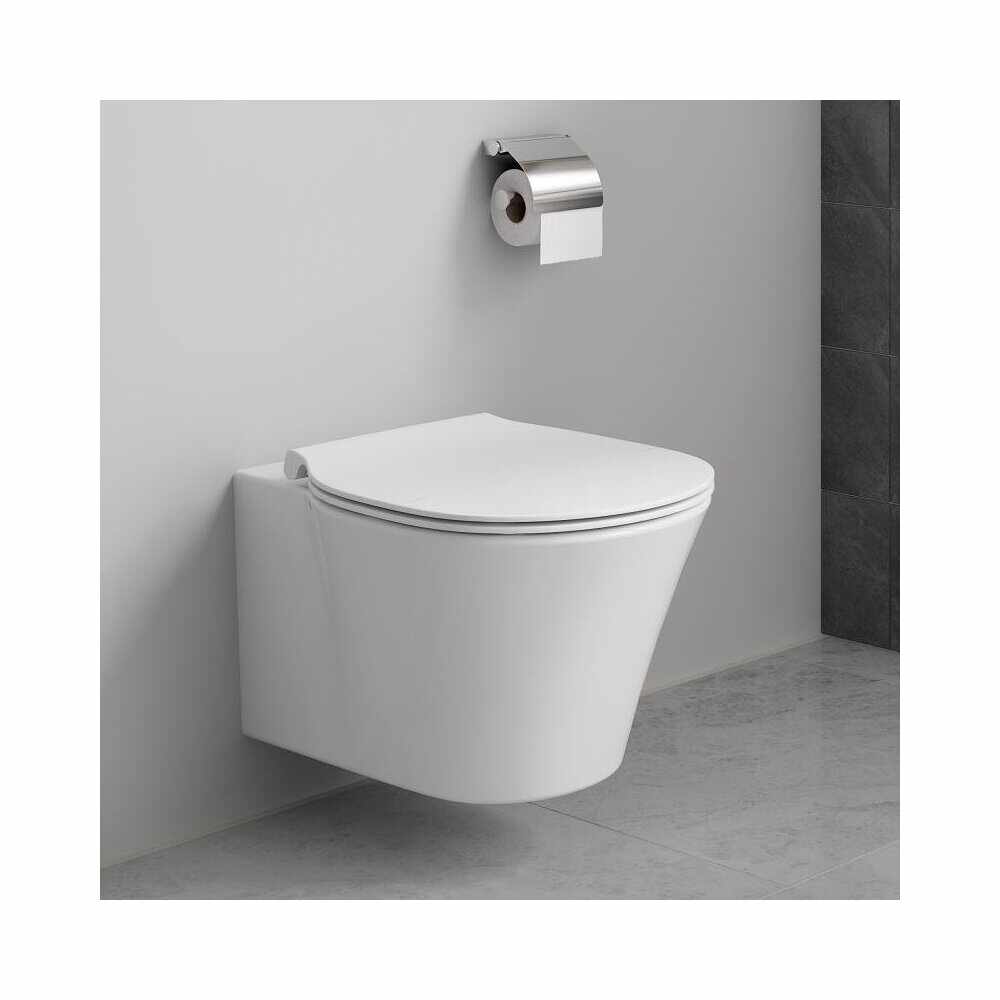 Set vas wc suspendat Connect Air Aquablade cu capac slim soft close
