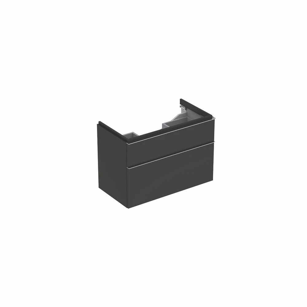 Dulap baza pentru lavoar suspendat negru Geberit Icon 2 sertare 89 cm
