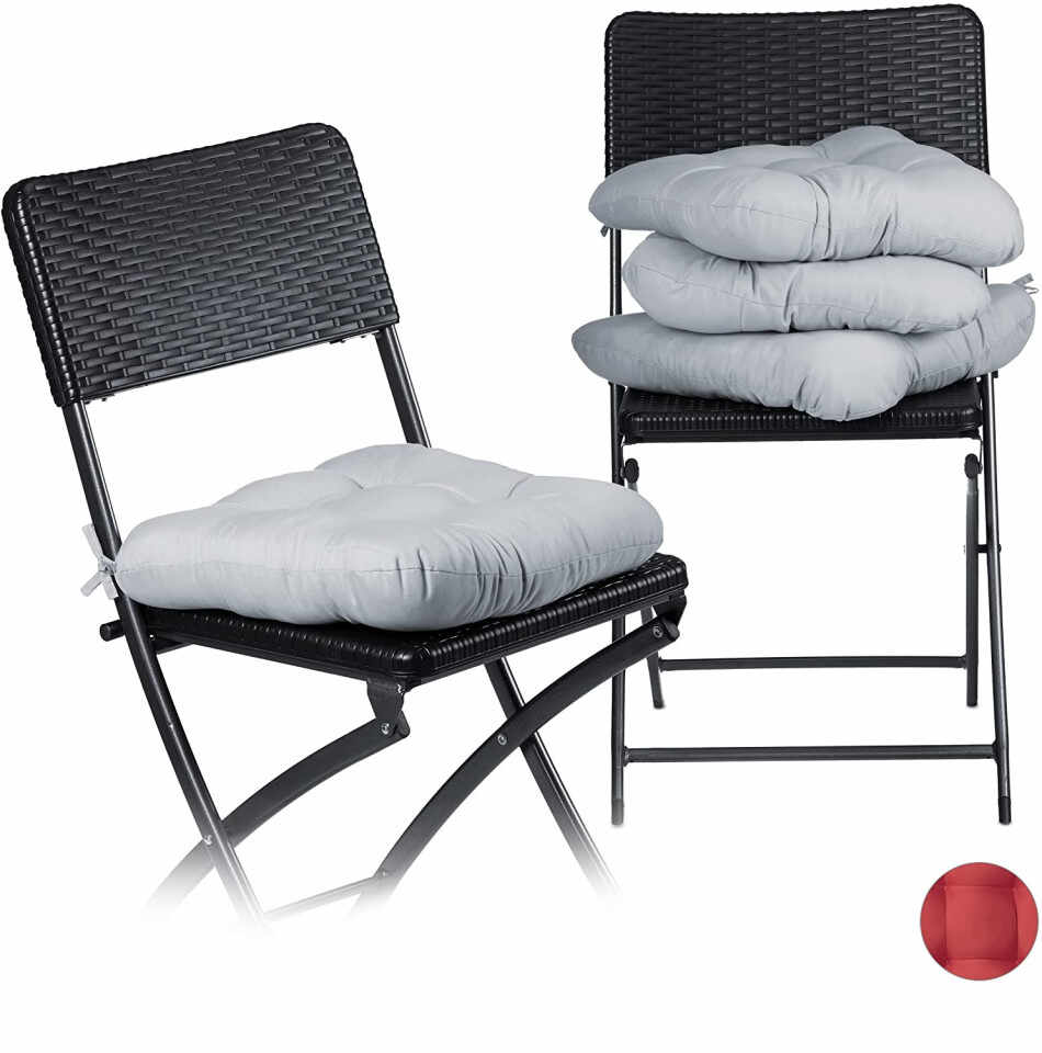 Set de 4 perne pentru scaun Symple Stuff, poliester, gri, 10 x 40 x 40 cm