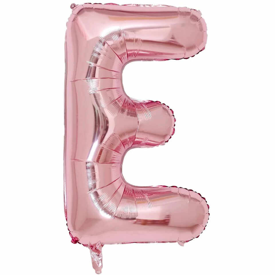 Balon aniversar Maxee, litera E, roz, 40 cm