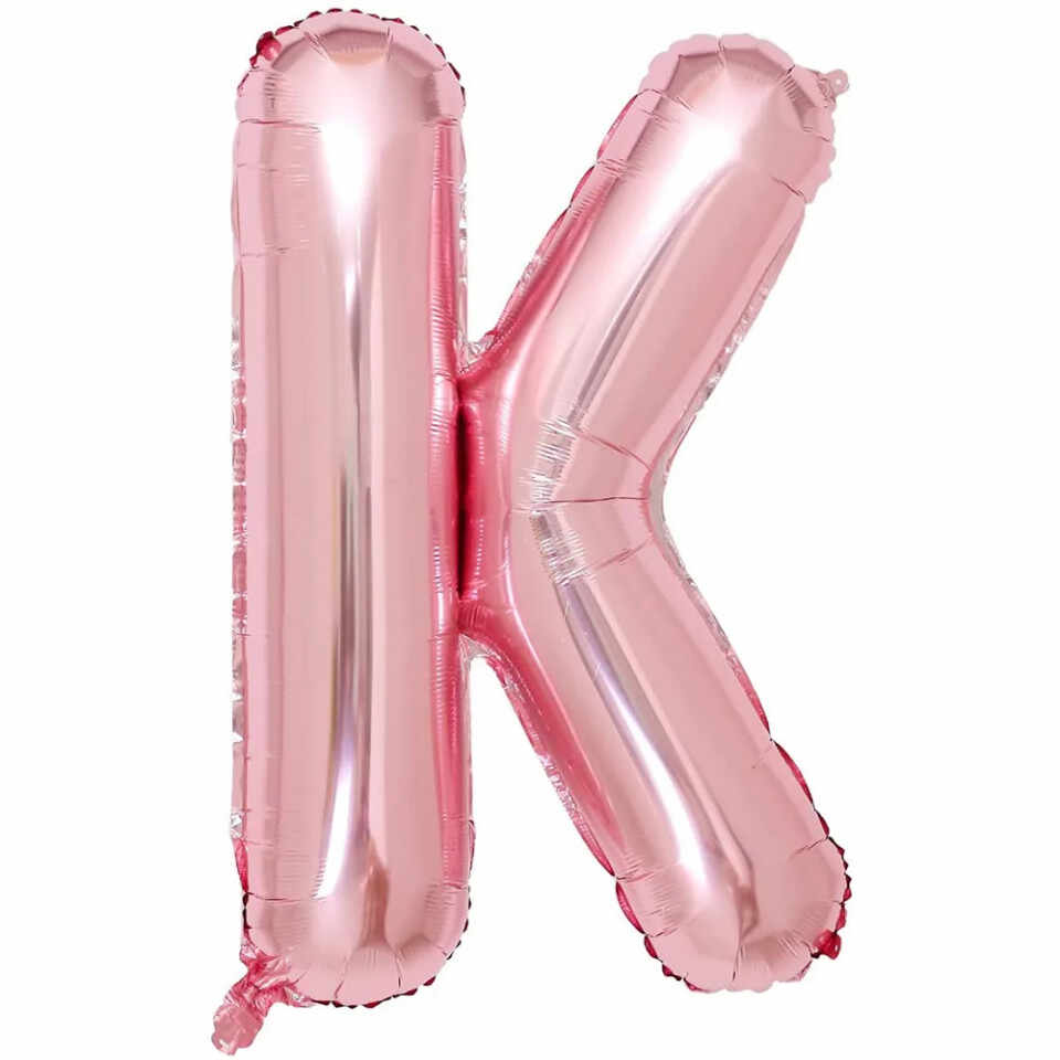 Balon aniversar Maxee, litera K, roz, 40 cm
