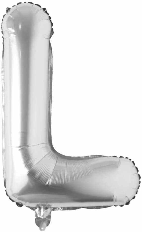 Balon aniversar Maxee, litera L, argintiu, 40 cm
