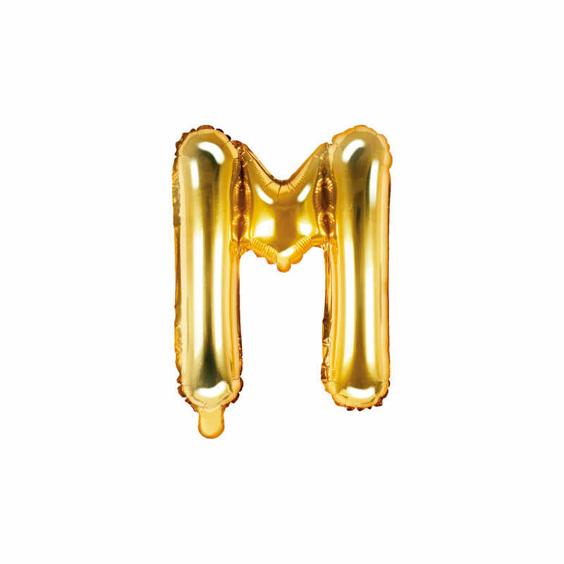 Balon aniversar Maxee, litera M, auriu, 40 cm