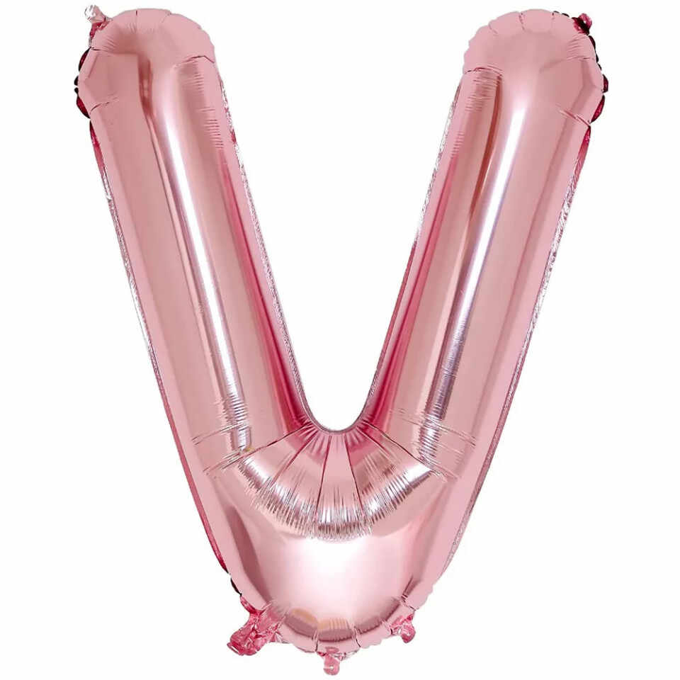 Balon aniversar Maxee, litera V, roz, 40 cm