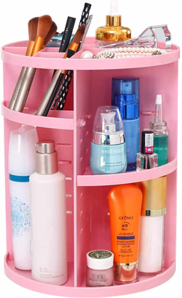 Organizator pentru cosmetice ZoneYan, plastic, roz, 31 x 23 cm