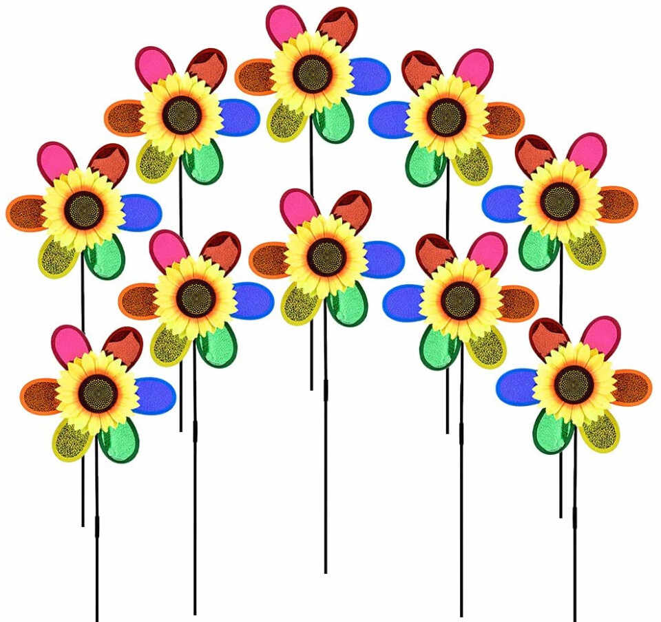 Set de 10 decoratiuni pentru gradina ZoneYan, plastic, multicolor, 61,5 x 27,5 cm