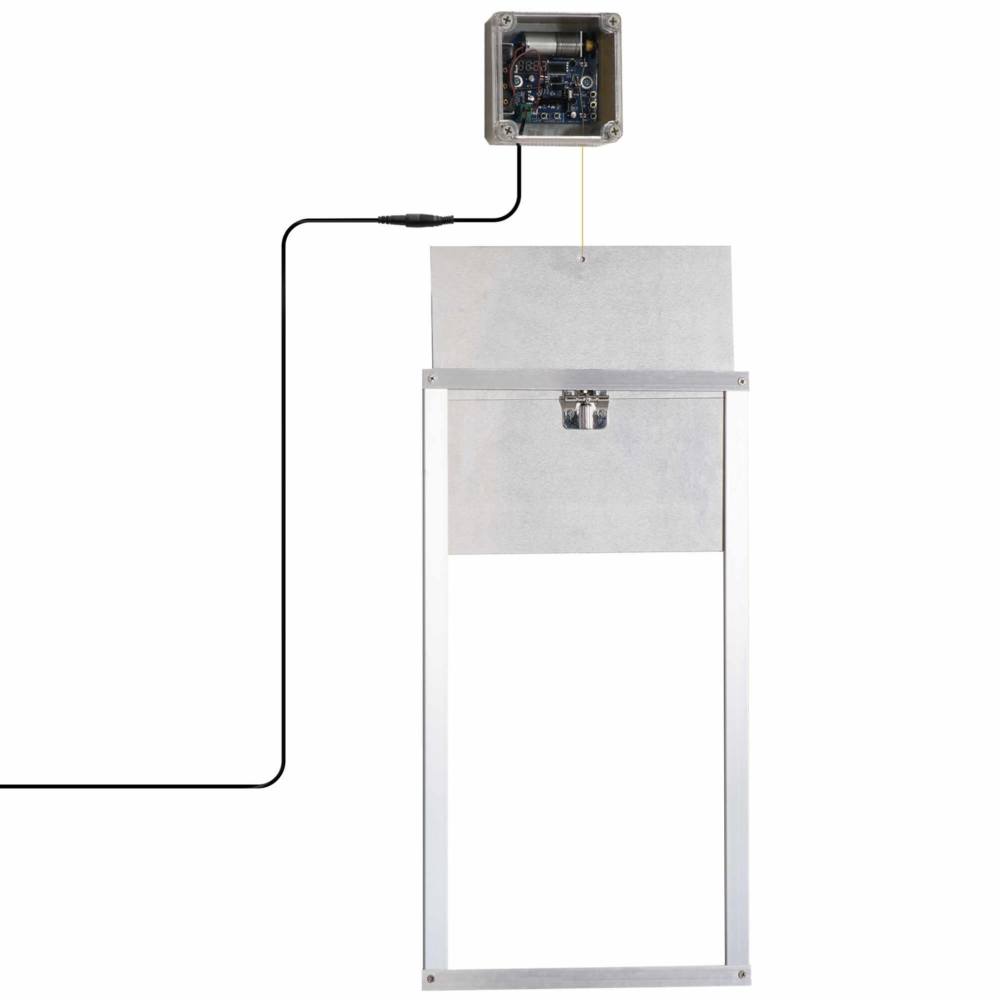Usa automata pentru cotet pentru pui PawHut cu temporizator si senzor de lumina, cu corp complet din aluminiu, argintiu | Aosom Ro