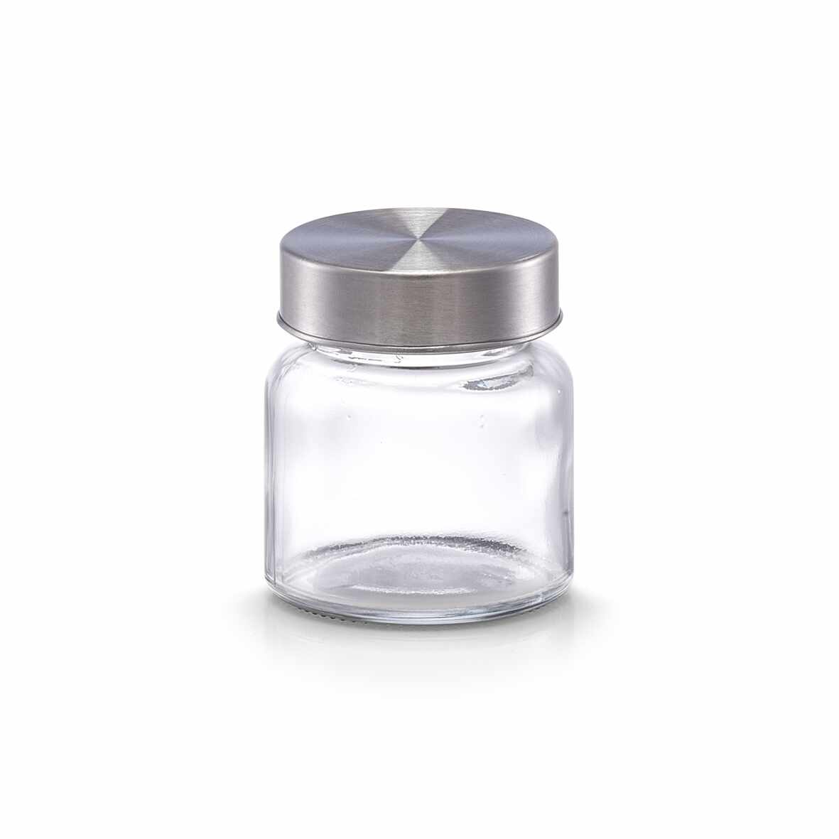 Recipient pentru depozitare din sticla Mini, capac metalic, 75 ml, Ø 5,6xH6,3 cm