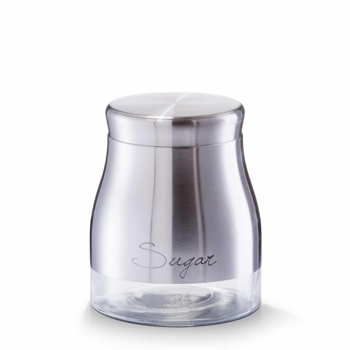 Recipient pentru zahar din sticla si inox Sugar, Silver 900 ml, Ø 11,5xH14 cm