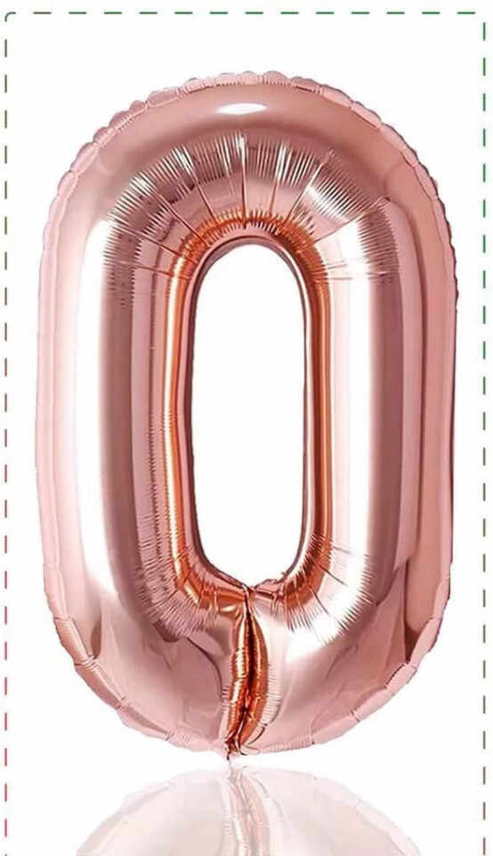 Balon aniversar Maxee, cifra 0, rose, 40 cm
