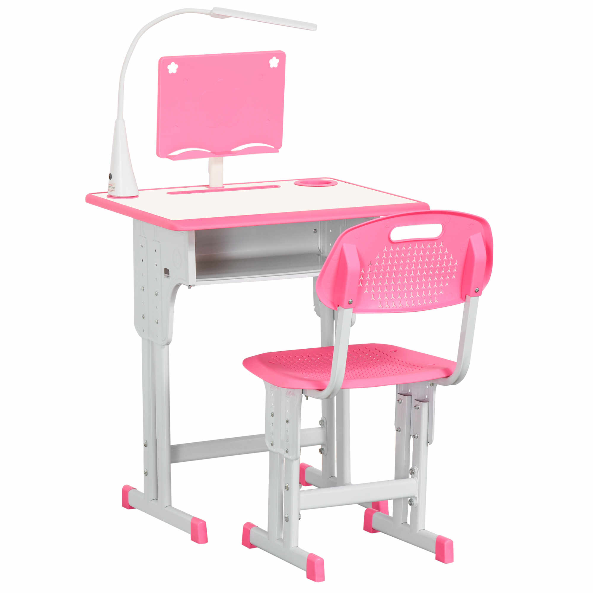 HomCom banca cu scaun pentru copii 6-12 ani, roz | AOSOM RO