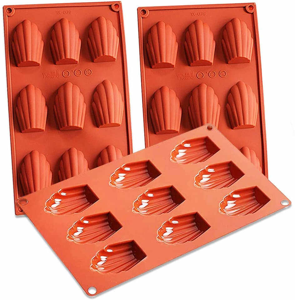 Set de 3 forme pentru prajituri Nalcy, silicon, rosu, 29,3 x 17 cm