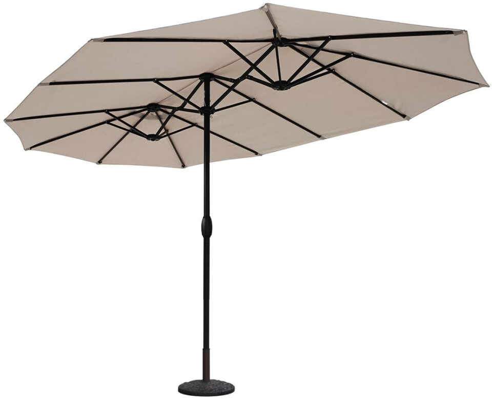 Umbrela de soare Sekey, metal/poliester, taupe, 245 x 460 x 270 cm