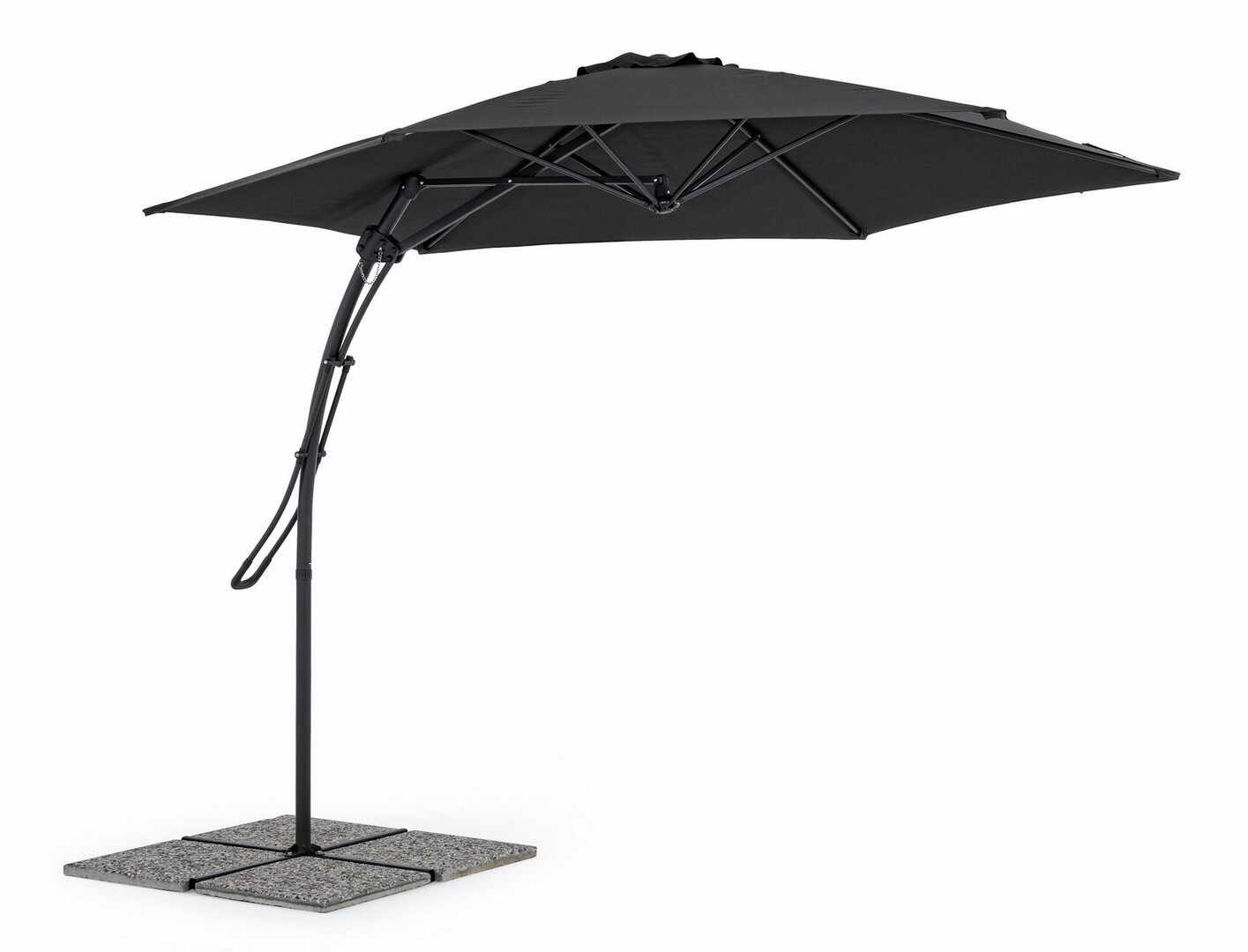 Umbrela de soare suspendata, Sorrento Gri Inchis, Ø300xH243 cm