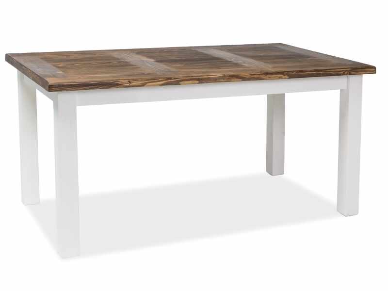 Masa din lemn de pin Poprad Alb / Maro inchis, L160xl90xH76 cm