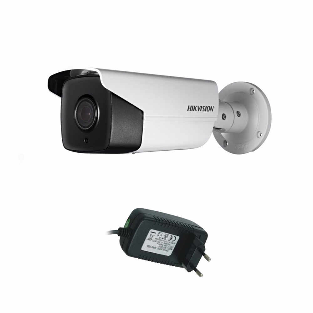 Camera supraveghere exterior Hikvision Ultra Low Light TurboHD DS-2CE16D8T-IT5F, 2 MP, IR 80 m, 3.6 mm + alimentator