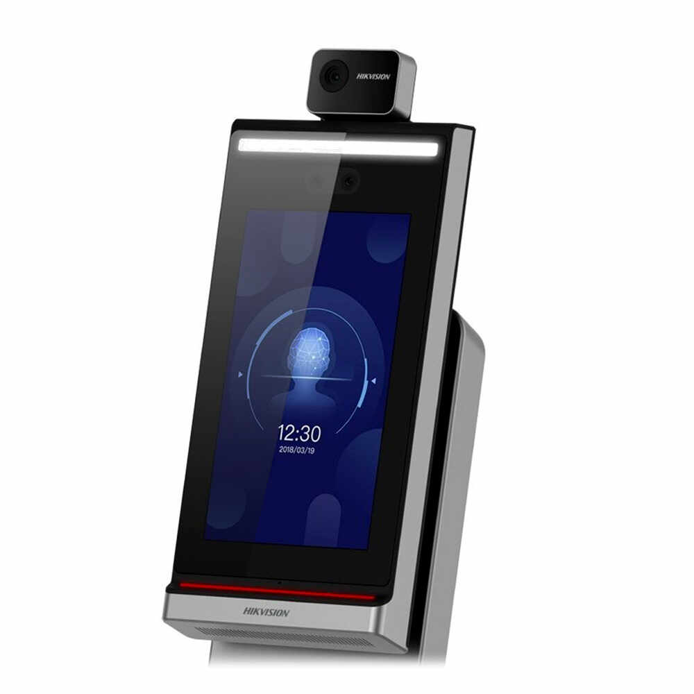 Controler de acces facial pentru detectarea temperaturii Hikvision DS-K5604A-3XF/V, precizie 0.1 grade