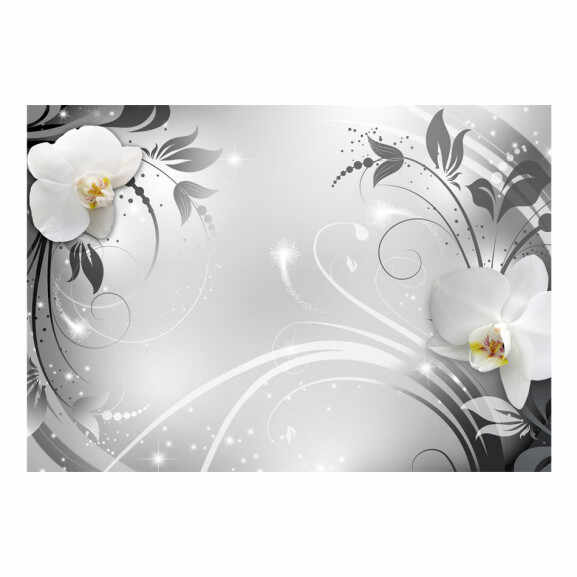 Fototapet Orchids On Silver