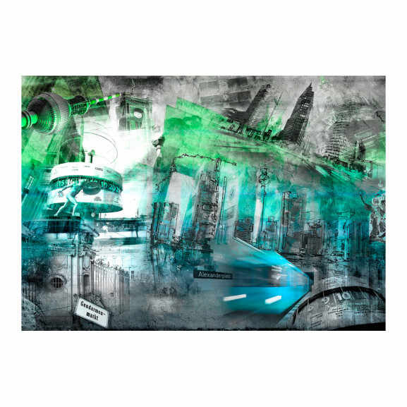 Fototapet Berlin Collage (Green)