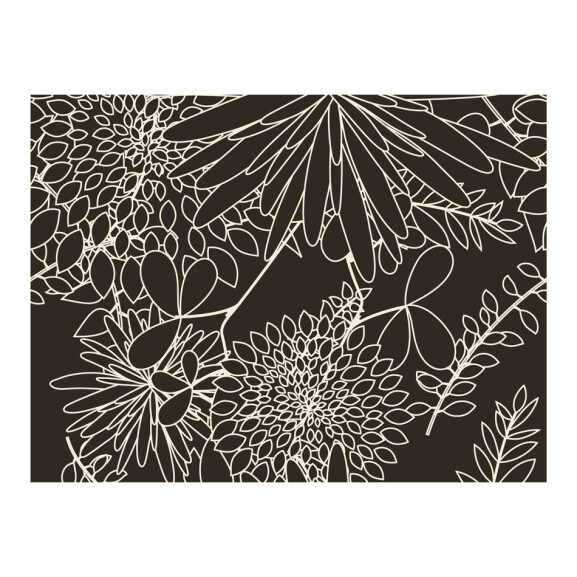Fototapet Black And White Floral Background