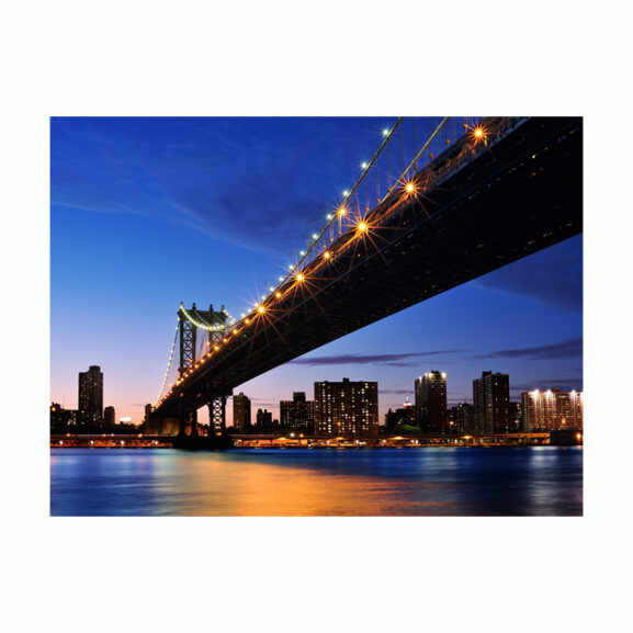 Fototapet Manhattan Bridge Illuminated At Night