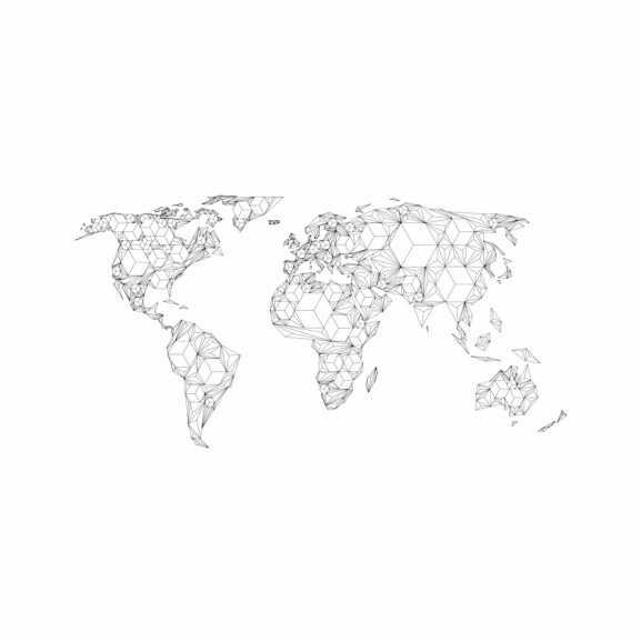 Fototapet Xxl Map Of The World White Solids
