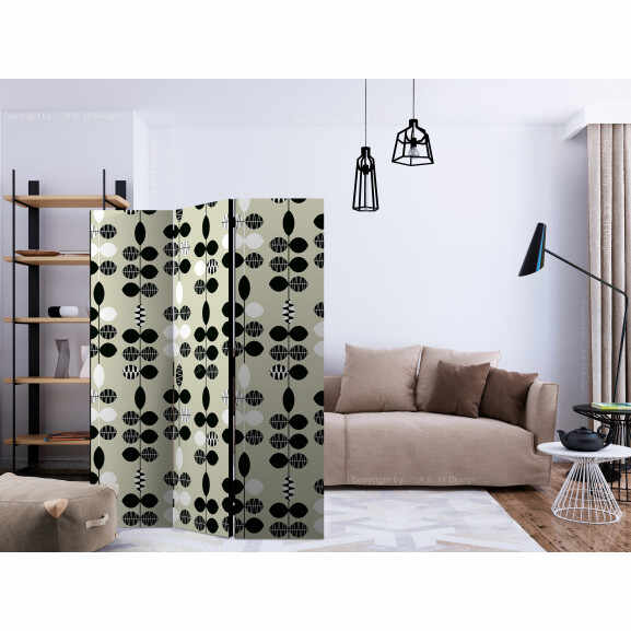Paravan Black And White Dots [Room Dividers] 135 cm x 172 cm