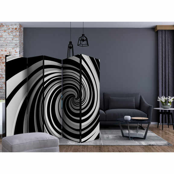 Paravan Black And White Swirl Ii [Room Dividers] 225 cm x 172 cm