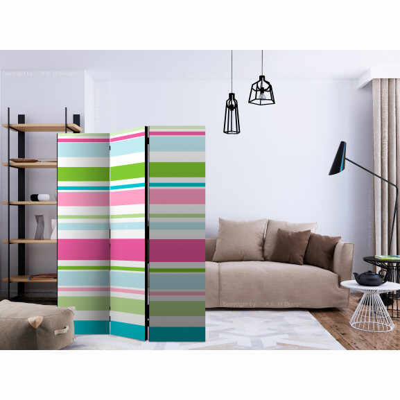 Paravan Bright Stripes [Room Dividers] 135 cm x 172 cm