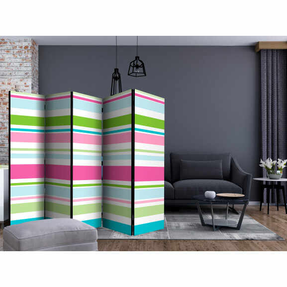 Paravan Bright Stripes Ii [Room Dividers] 225 cm x 172 cm