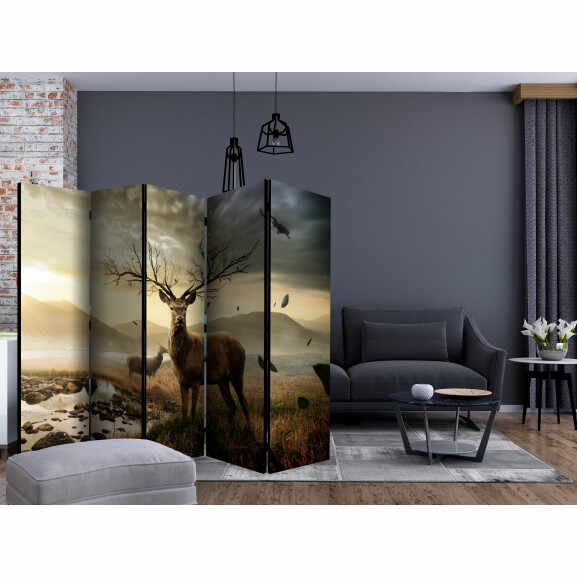 Paravan Deers By Mountain Stream Ii [Room Dividers] 225 cm x 172 cm