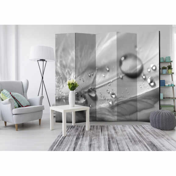 Paravan Grey Feather Ii [Room Dividers] 225 cm x 172 cm