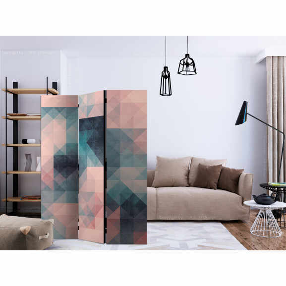 Paravan Pixels (Green And Pink) [Room Dividers] 135 cm x 172 cm