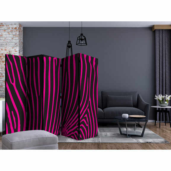Paravan Zebra Pattern (Violet) Ii [Room Dividers] 225 cm x 172 cm