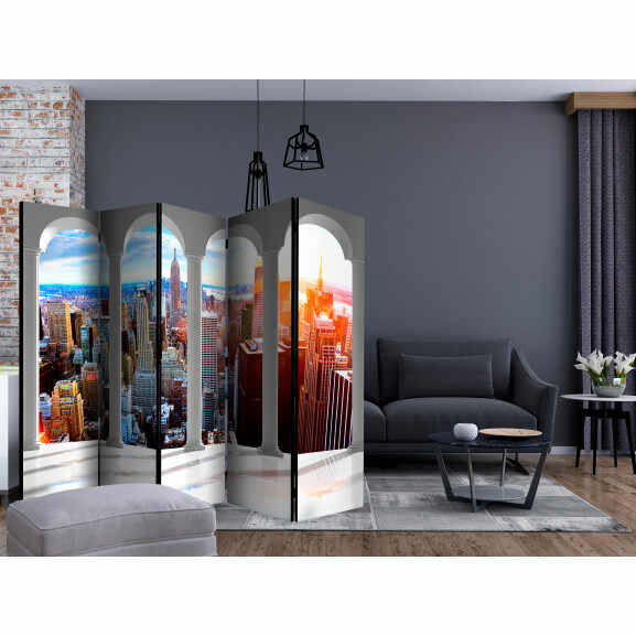 Paravan Pillars And New York Ii [Room Dividers] 225 cm x 172 cm